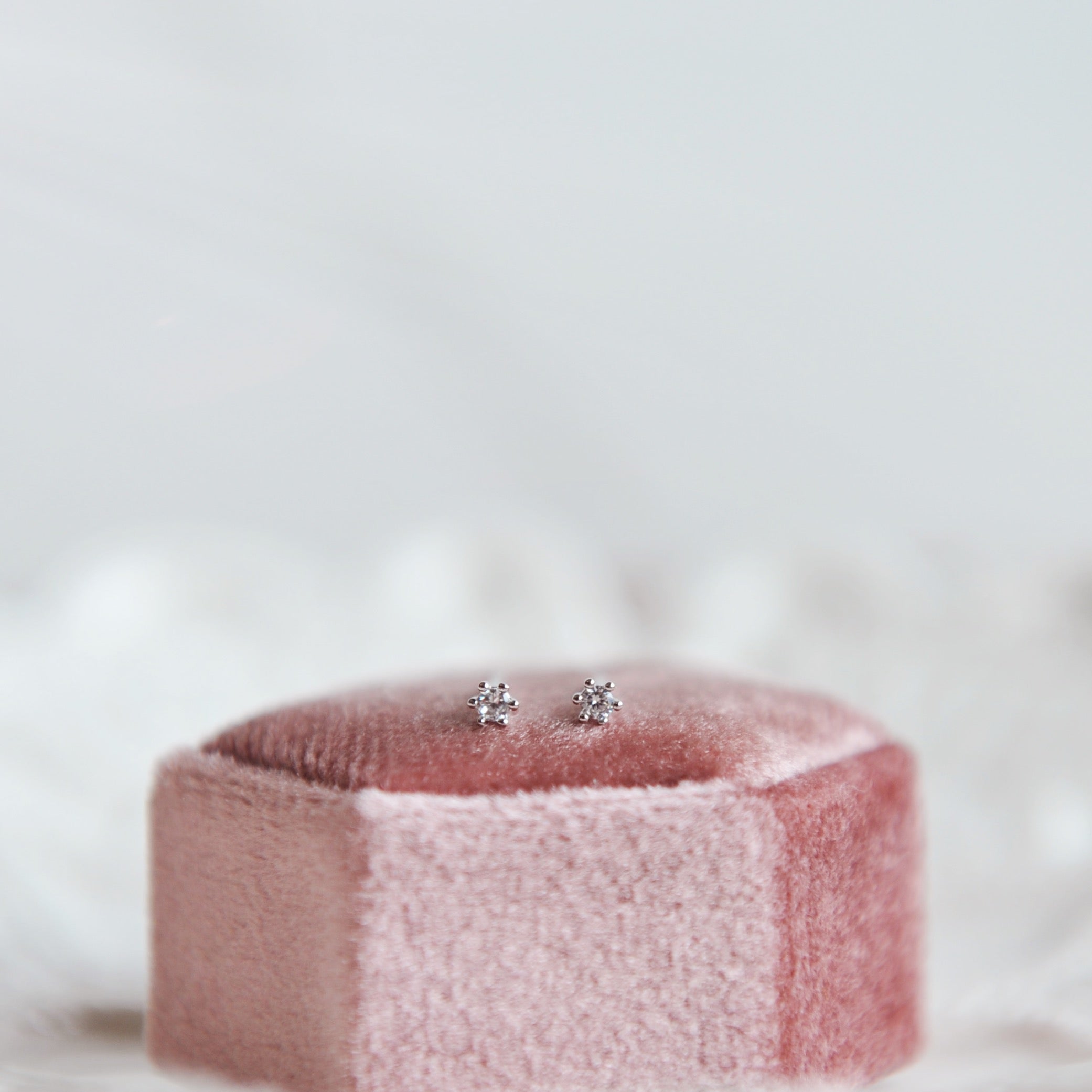 GWEN dainty crystal stud earrings, Minimalist