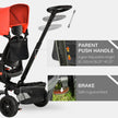 Qaba 4-in-1 Baby Tricycle Stroller, Reversible Seat, Adjustable, Canopy, Safety Belt, Red - Versatile Outdoor Ride