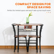 Foden 3-Piece Dining Set with Shelf, for Small Spaces-Natural Brown