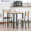 Kurt 3-Piece Dining Set for Small Spaces-Natural Wood