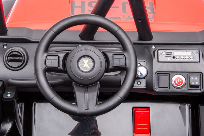 Voiture électrique pour enfant 2 places RAIDER, style Jeep, 24V, avec télécommande et roues arrière, modèle 2025.