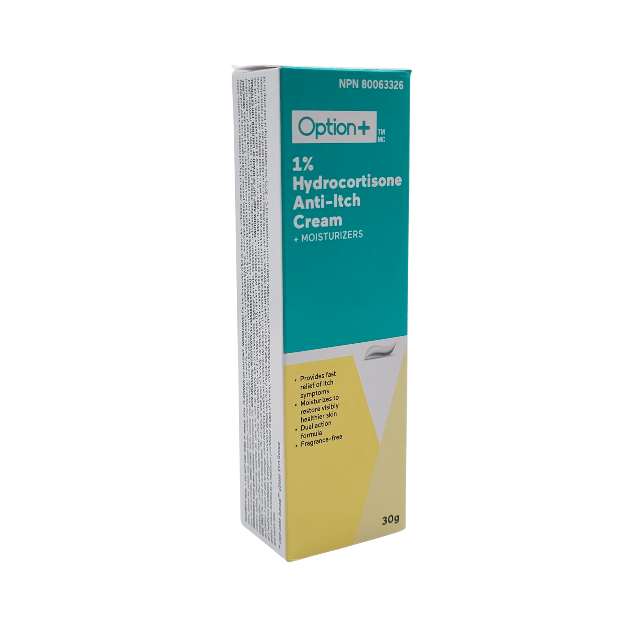 Option+ 1% Hydrocortisone Anti-Itch Cream with Moisturizers – 30g