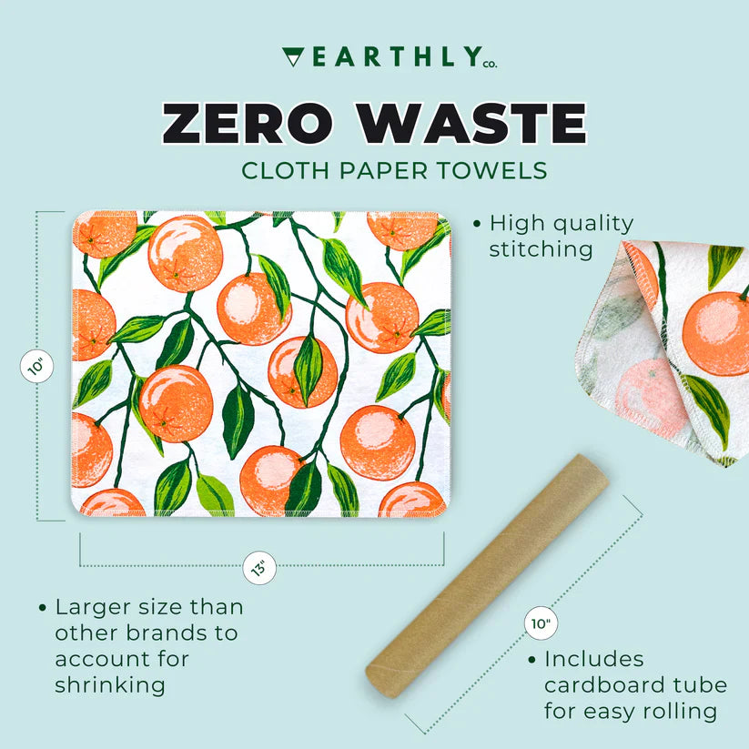 EARTHLY CO - Reusable Paper Towel 10/PK Valencia oranges