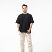 WOLFMODE_77 OVERSIZED TEE — WAR BLACK