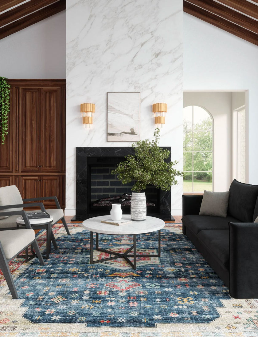 Dilara Multi Color Red Blue Rug