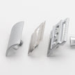 Merkur 3-Piece DE Safety Razor, Closed Comb, Knurled Extra Long Handle, Matte Chrome