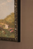 ROSE ET DENTELLE, CADRE VINTAGE ARGENT