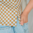 Ladies' Bamboo Cropped Tank | Blue Checkers