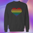 Rainbow Heart Rhinestone Shirt – Pride & Love Sparkle Bling Tee | Blingdazzel