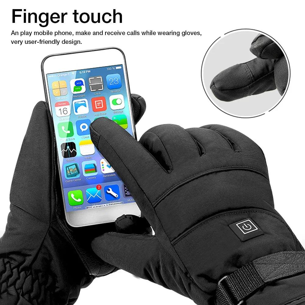 Motorbike Heated Gloves – Electric Touch Screen Winter Riding Gloves