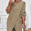 Front Split Winter Sweater Mini Tunic Dress