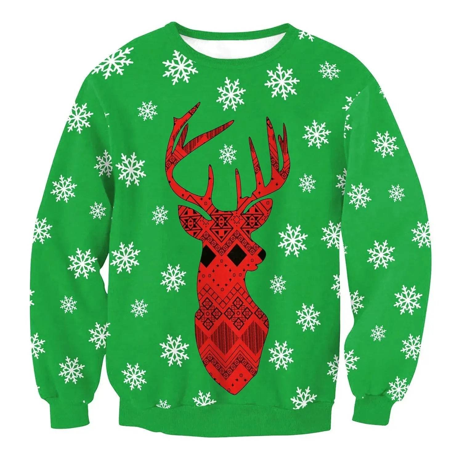 Autumn Winter Fashion Ugly Christmas Sweater Santa Elf Funny Pullover Womens Mens Print Sweaters Tops Clothing