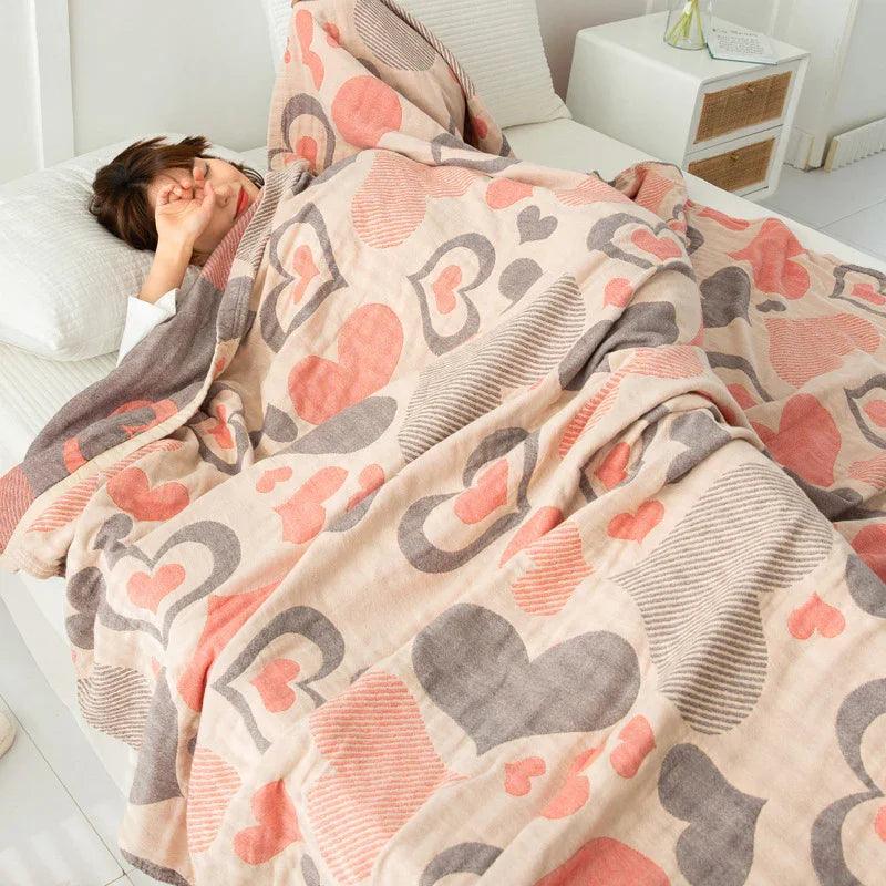 Cotton Four-layer Gauze Towel Blanket Air Conditioning Blanket Thin Duvet