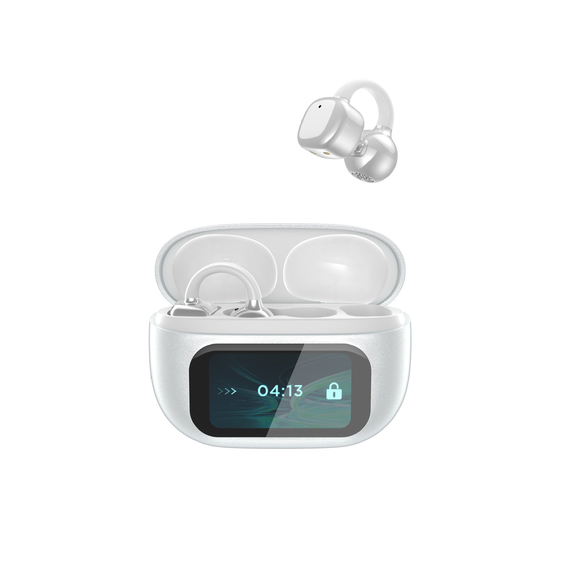 Ear-Mounted AI Bluetooth Headset with Touch Screen and Noise Reduction