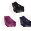 Women's Ice Silk Lace Briefs 3-Pack Seamless Mid-Waist Floral Underwear