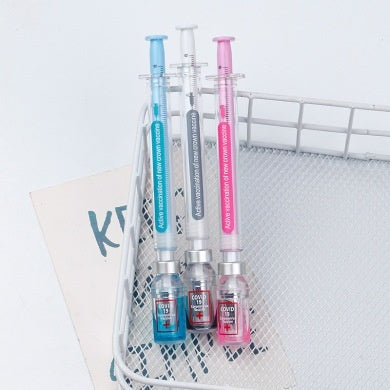 Vaccine Pen Creative Gel Pen – 0.5mm Black Ink, Novelty Design for Students