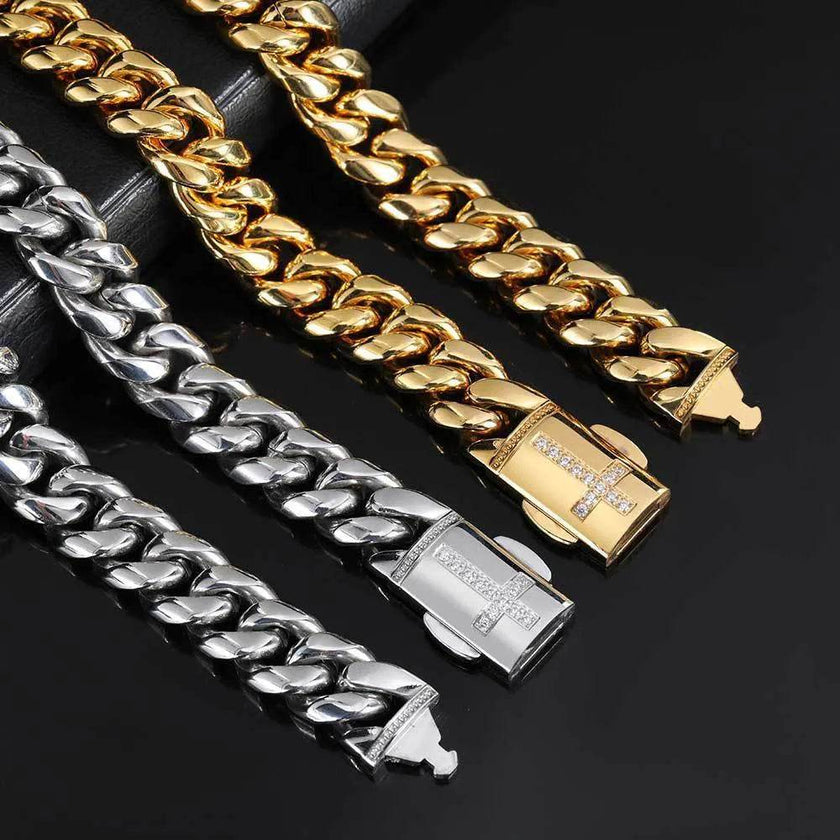 Stainless Steel Cuban Link Chain Personality Bracelet