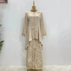 Exquisite Embroidered Middle East Abaya Skirt Suit Arab2 piece set