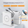 Magnetic Wireless Fast Charge Power Bank 10000mAh with Built-In Plug – Black & White