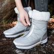 Winter Waterproof Snow Boots Women's Mid-calf Front Zipper