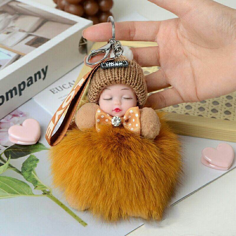 Cute Sleeping Doll Plush Doll Keychain Pendant Backpack Handbag Wallet Accessories