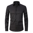 Men's Long Sleeve Business Casual Shirt – Loose Fit, 10 Colors, S–8XL | Canada & USA