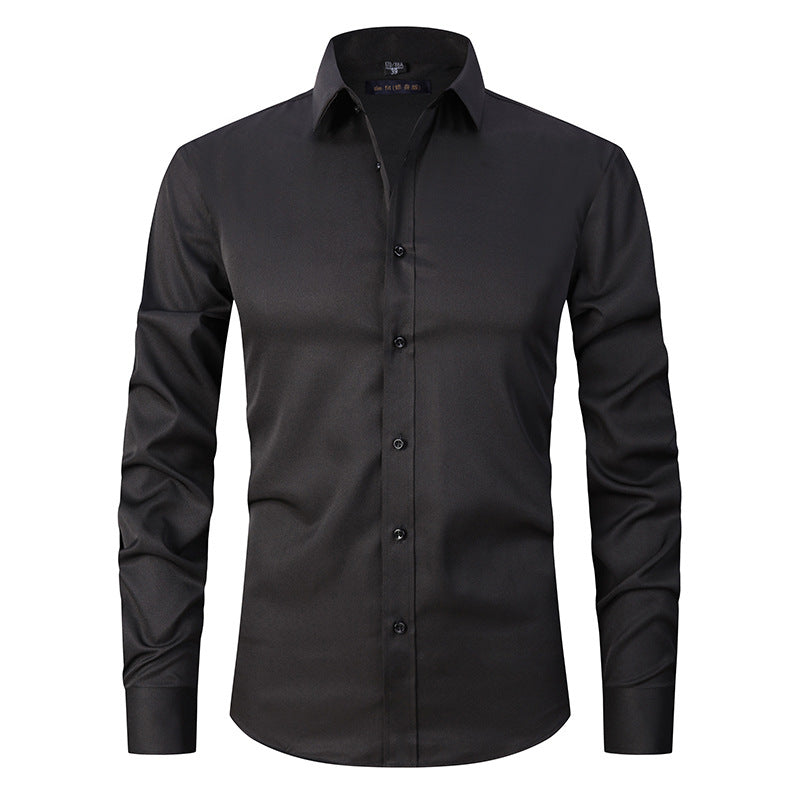 Men's Long Sleeve Business Casual Shirt – Loose Fit, 10 Colors, S–8XL | Canada & USA
