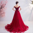 Fashionable Red One-shoulder Wedding Toast Dinner Annual Party Bridesmaid Dress Skirt