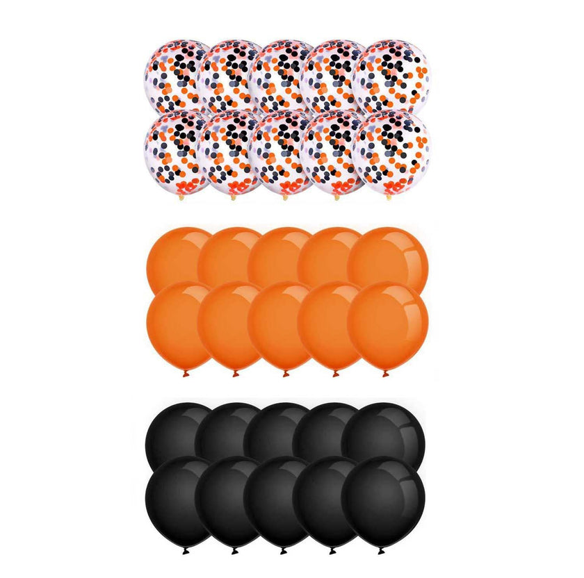 Halloween Balloon Set – Black & Orange Party Decoration Balloons