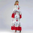 Fashion Floral Open front Abaya  Kimono Abaya for Middle Eastern Dubai Turkey Arab Women