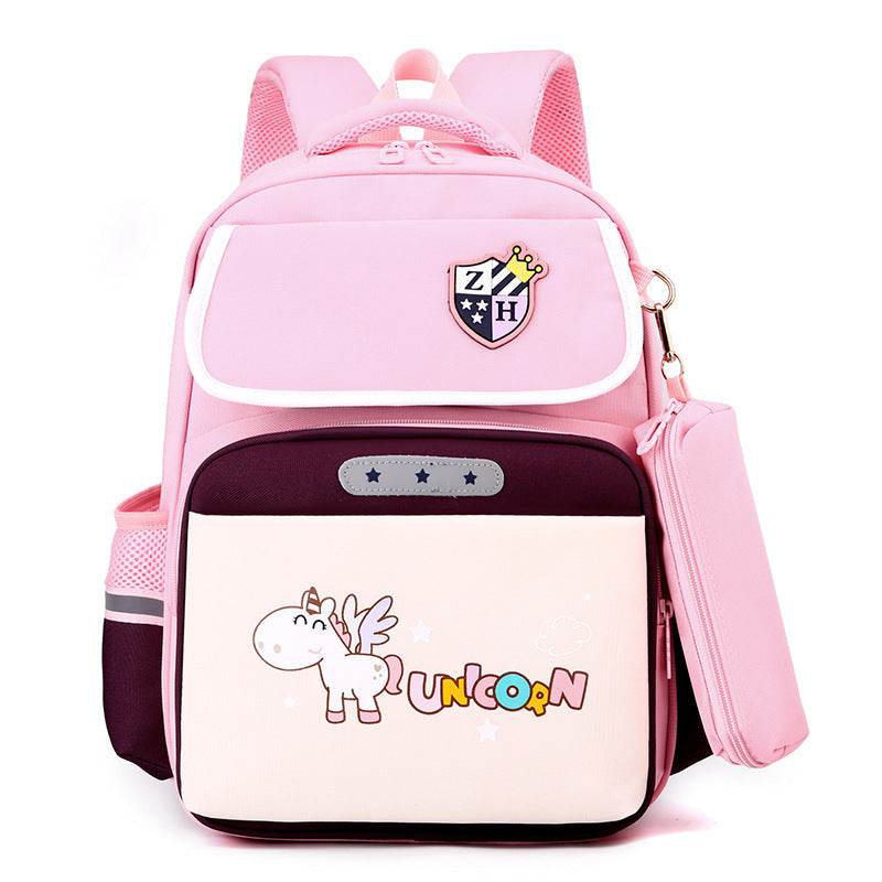 Primary School Large Capacity Spine Supportive Canvas Backpack for school