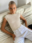 Slim Fit Backless Crop Top Summer Charming Breathable Short Sleeve  Low Back Top  Tank Top for Women