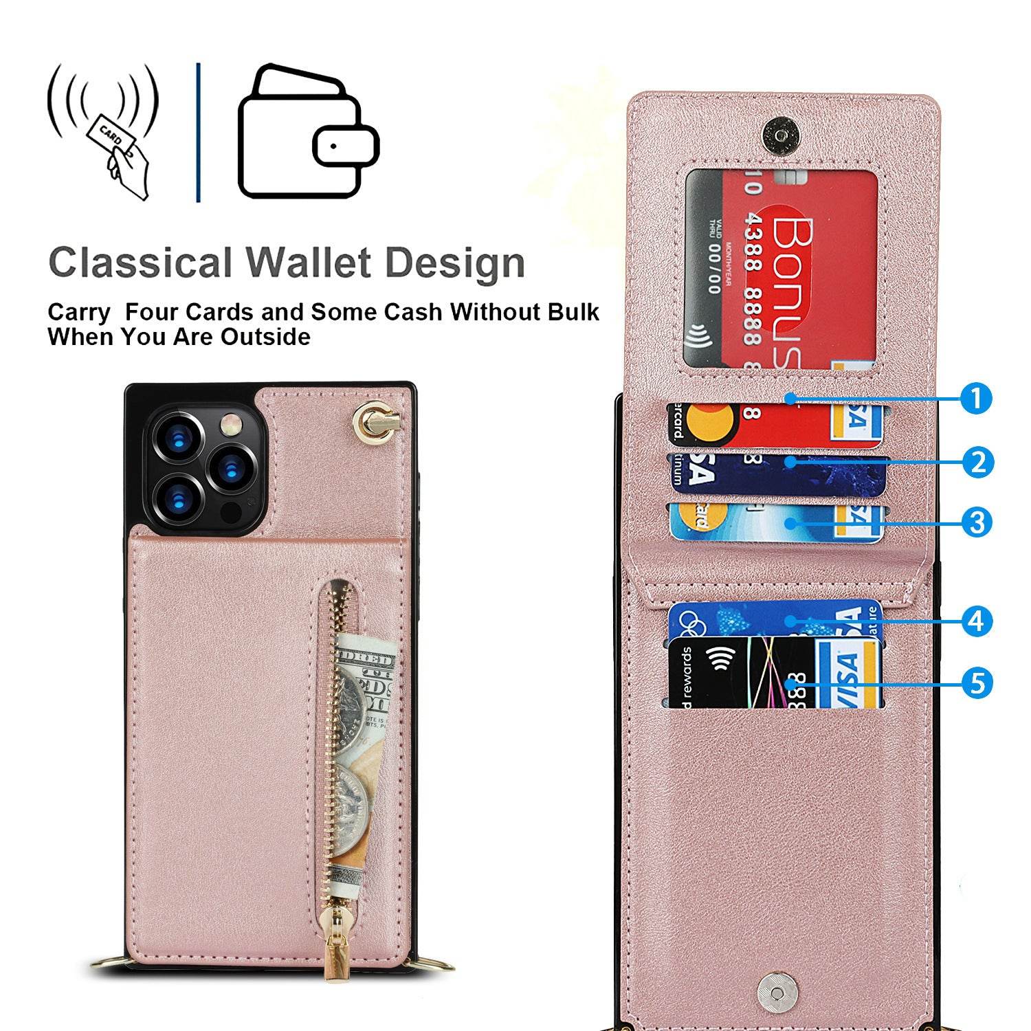 Samsung leather Crossbody Phone Case Card Holder Wallet leather case