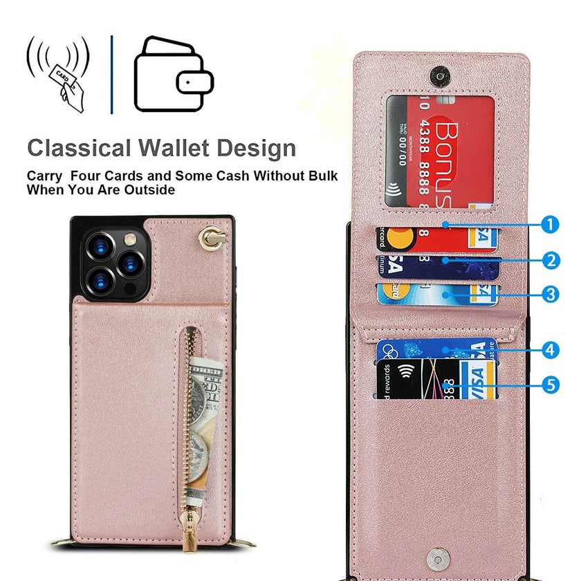 Samsung leather Crossbody Phone Case Card Holder Wallet leather case