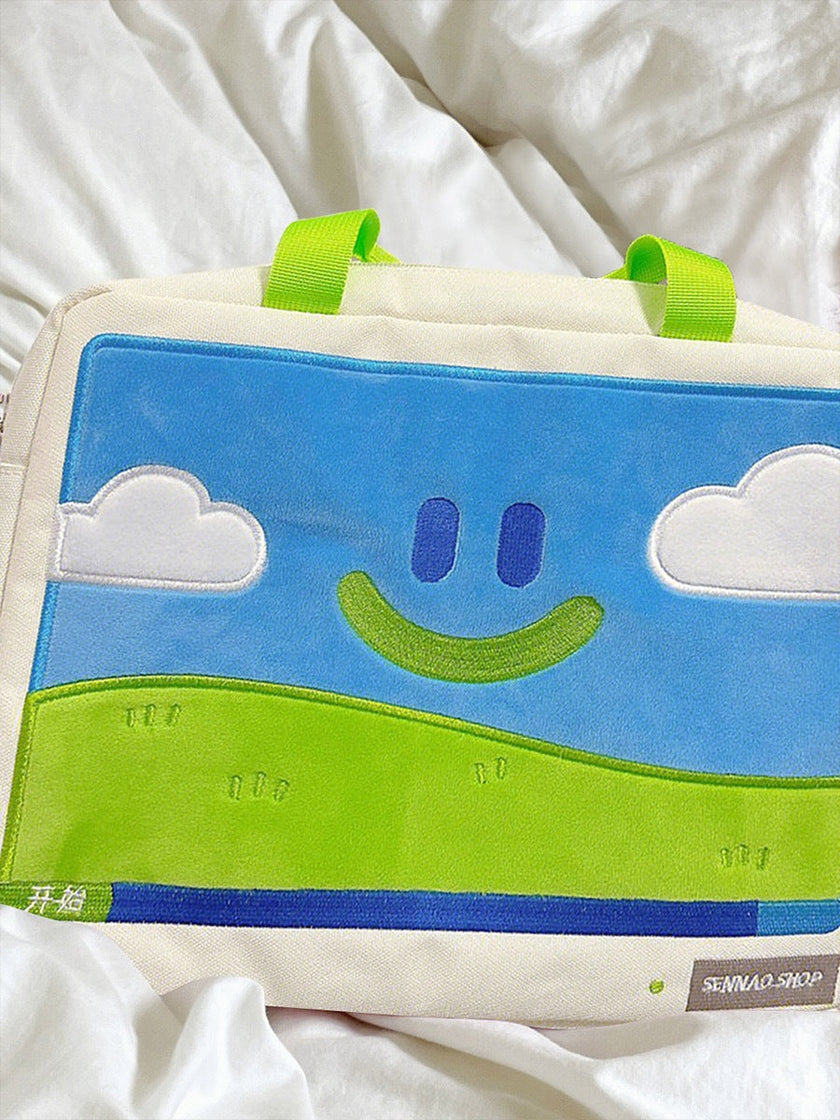 Large Capacity Nylon Handbag – Computer Pattern Spliced Tote Bag for Women