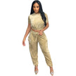 2pcs Fashion Velvet Athleisure Outfit set sweatsuit women