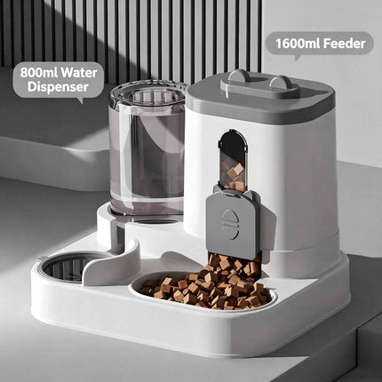 4 Colors Gravity Pet Feeder Water Dispenser Cute Cat Shaped Automatic Food Water Bowl Large Capacity Detachable Stable Anti Slip Base Feeding Supplies For Cats Puppies Small Animals Home Indoor Use