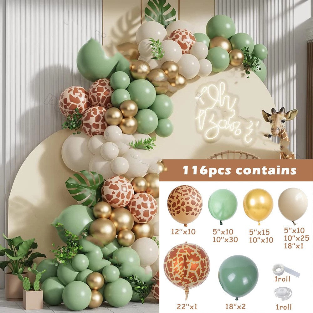 116-Piece Birthday & Wedding Balloon Decoration Set – Foil & Latex Party Kit