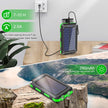 Solar Power Bank 10000mAh – Waterproof, LED Flashlight, SOS, Compass & Carabiner