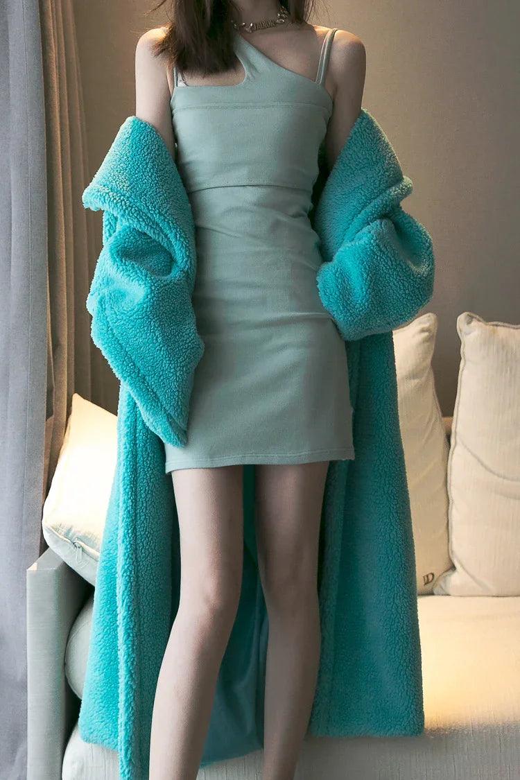 Winter Coats Women – Loose Lapel Medium-Length Polyester Coat