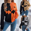 Pullover Sweater Womens – Halloween Spooky Pumpkin Fall Knit