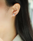Flowing Charm 1-Carat Moissanite Stud Earrings – Platinum 925 Silver | GRA Certified