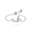 S925 Sterling Silver Niche Style Arabic Letters Pull-out Chain All-match Stackable