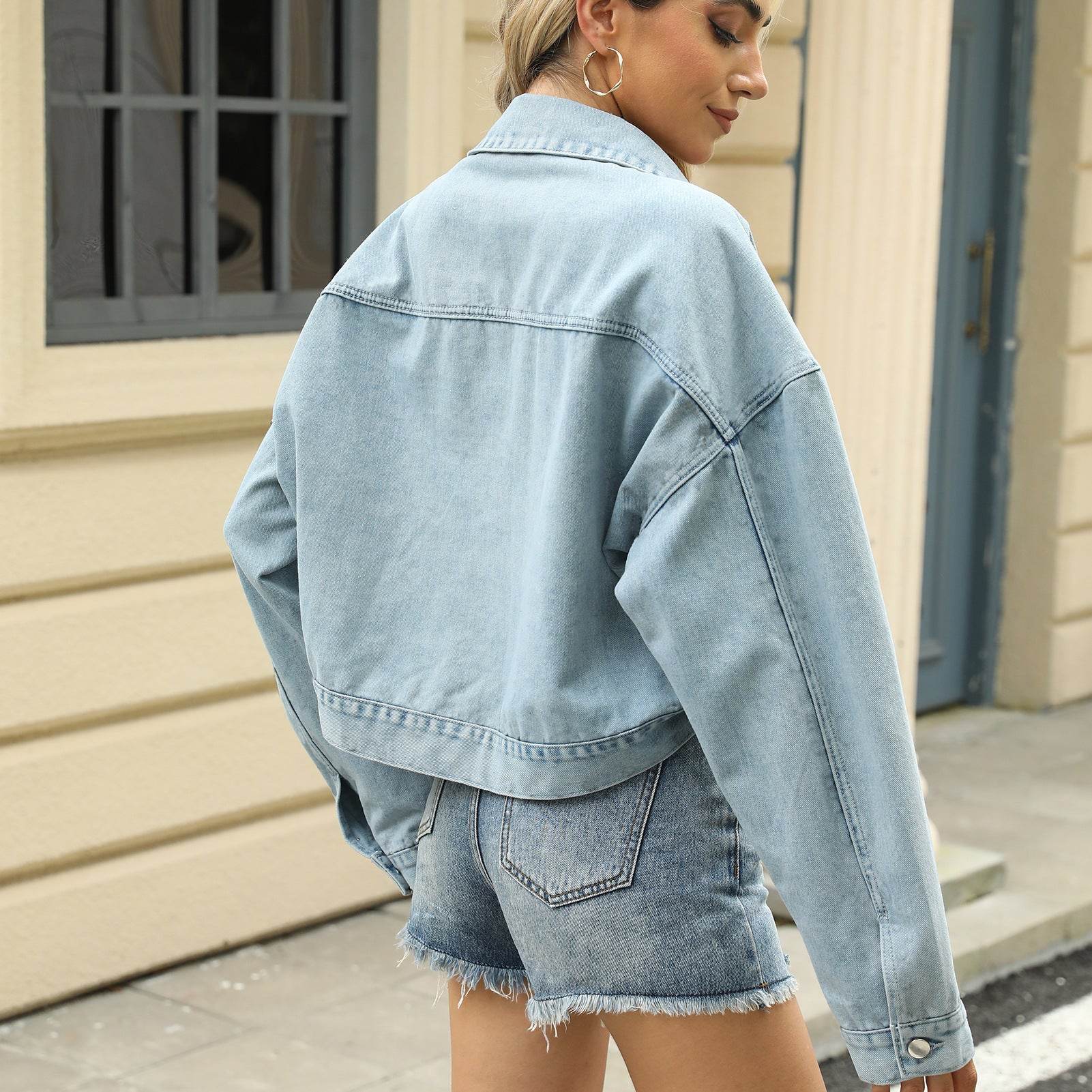 Long Sleeve Top Loose Fit with Rivet Design