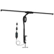 Double-Headed Clip-On Desk Lamp – Eye Protection LED Study Light (Black / White)
