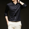 Men's Ice Silk Formal Shirt Half Sleeve Cardigan Canada | EX-STOCK