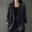 Women's floral Cotton Linen jacket Pocket Blazer