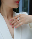 Moissanite Ring – Platinum-Plated 925 Silver | Sizes 5–9 | GRA Certified