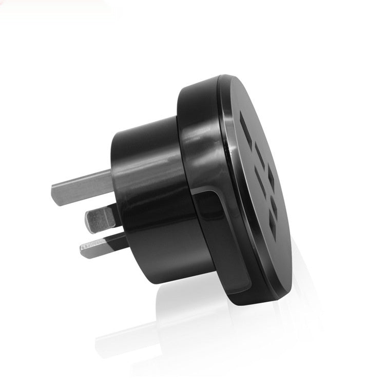 US/UK to AU Power Adapter – Multi-Function Travel Socket (Black & White)