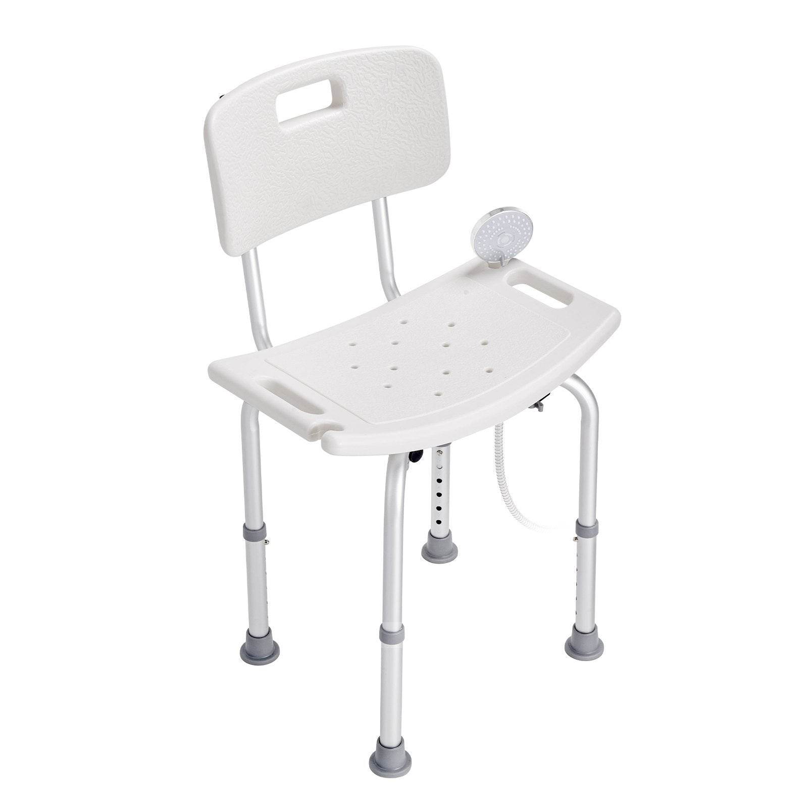 Shower Chair, Shower Seat With Back, Adjustable Height Shower Stool, Shower Chair For Inside Shower Bathtub, Non-slip Bathroom Bench Bath Chair For Elderly Disabled Handicap, 350 Lbs Capacity